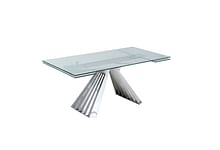 Dominique Extendable Glass Top Dining Table